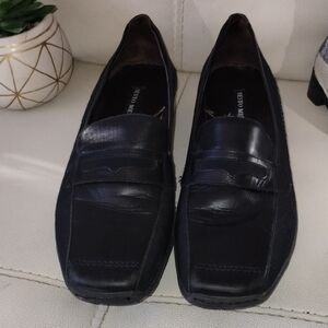 Sesto Meucci Black Leather Slip-On Loafers